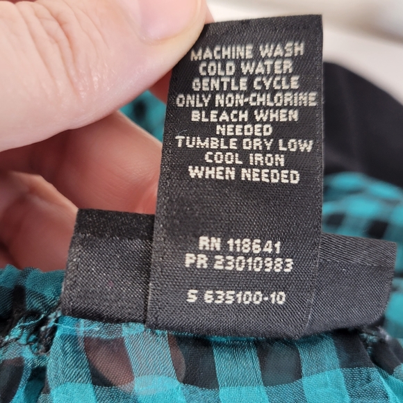 Womans Lane Bryant Teal/Black Check Top Attached Knit Cami/Bottom Band S 22/24 - Picture 9 of 9